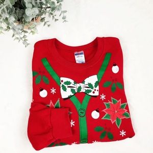 Vintage Jerzees Festive Ugly Christmas Sweater